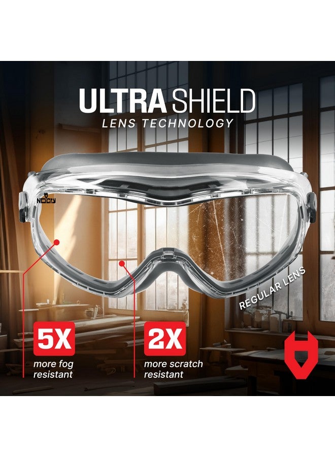 NoCry NoCry Anti Fog Safety Goggles for Men and Women with Premium Anti Scratch Coating - Vented Panoramic Lab Goggles; ANSI Z87 Certified Lab Safety Goggles, Eye Protection Goggles with Adjustable Headband  - Image 2