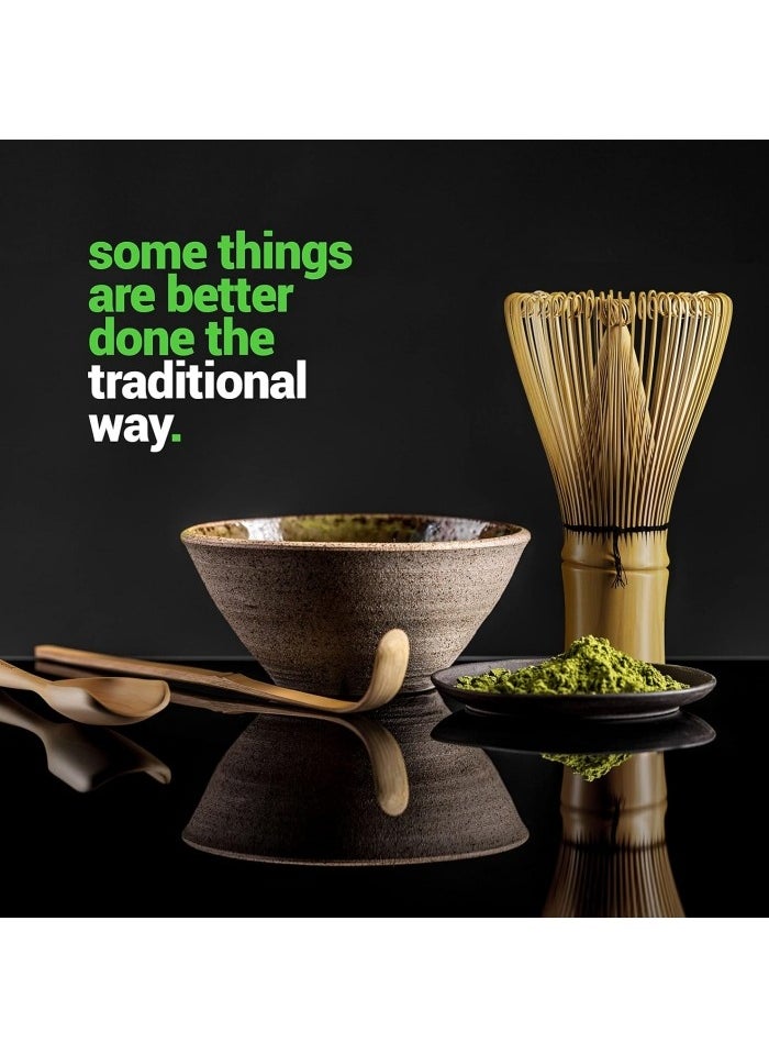 Generic Matcha Whisk Set - (Chasen), Traditional Scoop (Chashaku), Tea Spoon. The Perfect Sets to Prepare a Traditional Cup of Japanese Tea, Handmade from 100% Natural Bamboo  - Image 3