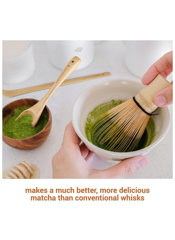 Generic Matcha Whisk Set - (Chasen), Traditional Scoop (Chashaku), Tea Spoon. The Perfect Sets to Prepare a Traditional Cup of Japanese Tea, Handmade from 100% Natural Bamboo  - Image 4