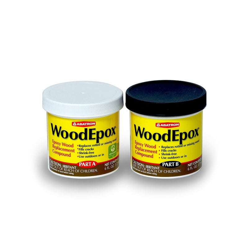 Abatron WoodEpox Kit - 12 oz - 2-Part Structural Epoxy Adhesive Filler - Wood Filler Putty - Image 1