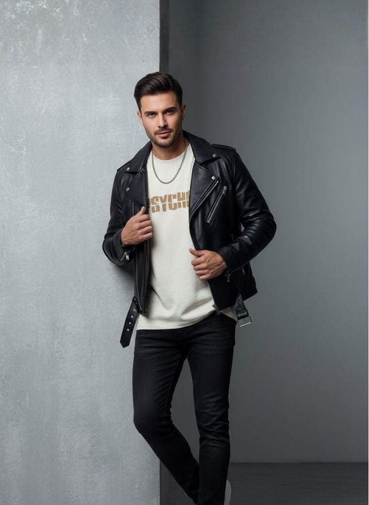 Premium White Cotton T-Shirt with “PSYCHO” Typography – Casual Graphic Tee for Men - Image 4