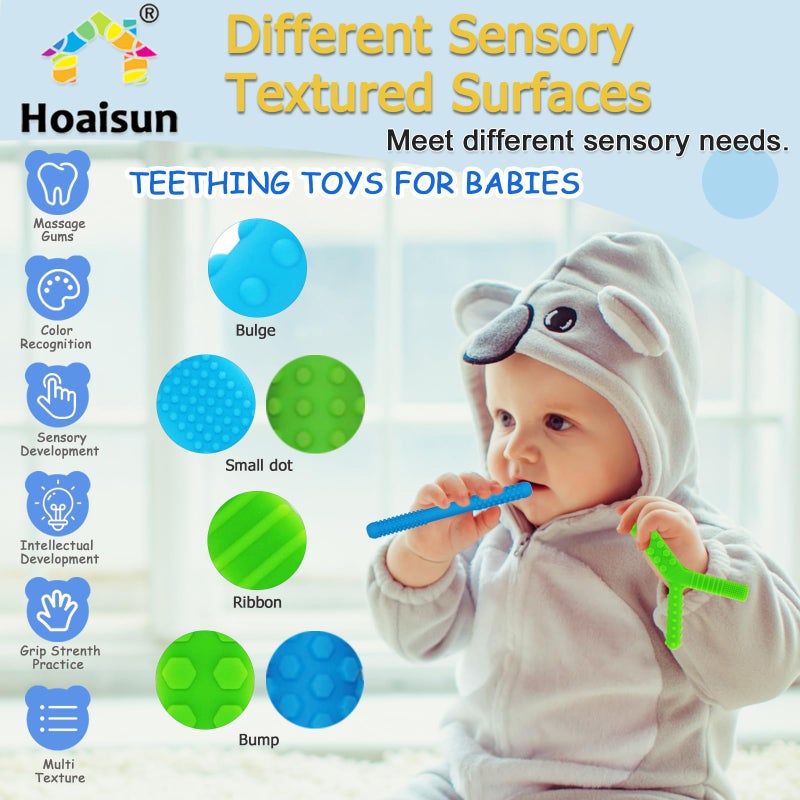 Hoaisun Sensory Chew Toys for Autistic Children 4 Pack, Silicone Teething Straws Toys for Autism, ADHD, SPD, Biting or Special Needs, Sensory Toys for Toddlers 1-3 Oral Motor Tools Relief Stress, Anxiety - Image 4