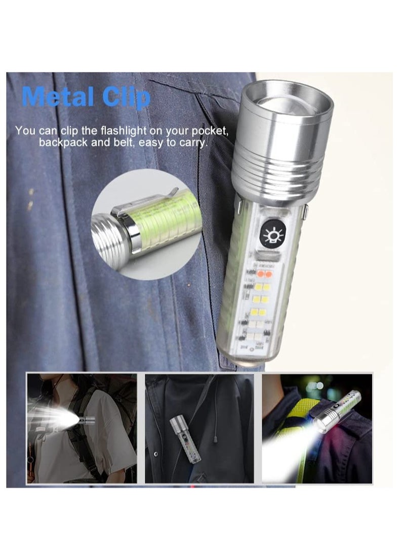 Generic Super Bright 500 Lumens Rechargeable LED Mini Pocket Torch with Red, Blue, and UV Light - 8 Modes, Magnetic, Zoomable Flashlight for Emergency, Camping, Hiking, and Gifts.  - Image 3
