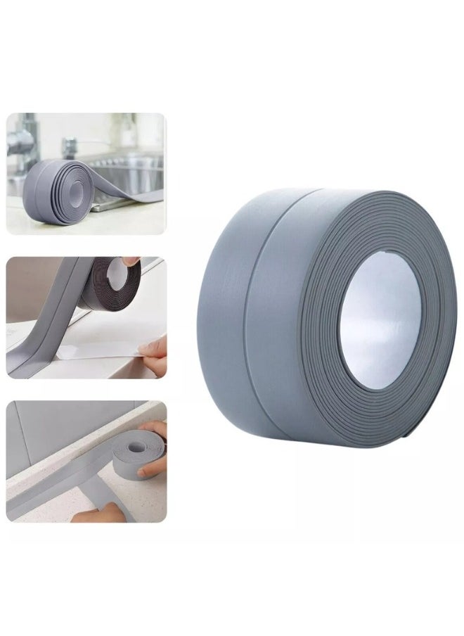 FALMER Self Adhesive Bathroom Waterproof Mouldproof Sealing Tape Wall Mounted Sealant Tape for Bathtub Cracks Walls 3M Grey  - Image 4
