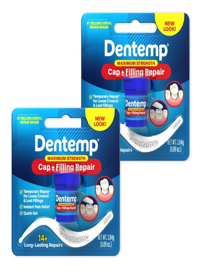 Dentemp Maximum Strength Loose Cap and Lost Filling Repair - Dental Repair Kit for Instant Pain Relief (Pack of 2) - Image 1