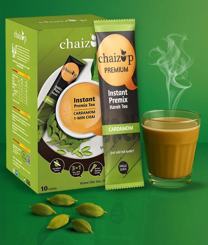 Chaizup Instant Premix Karak Tea Cardamom 200grams (Pack of 10) - Image 1