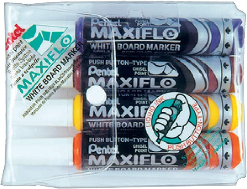 Pentel Maxiflo Whiteboard Marker Set - 4 Pcs