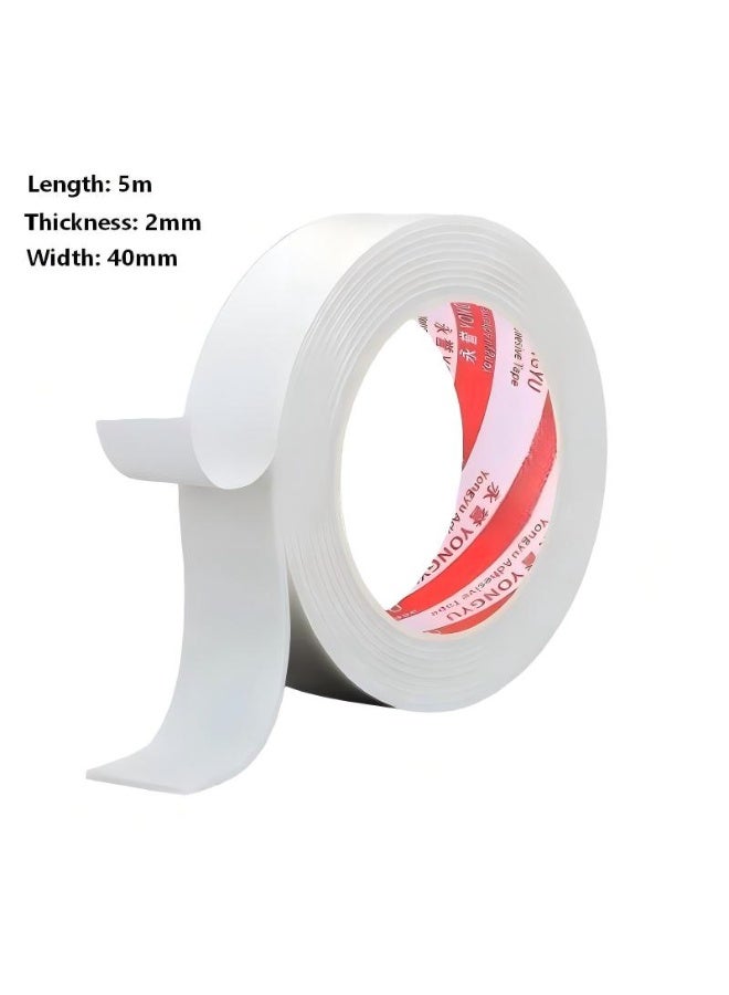 Double Sided Tape 40mm*5meter, Mounting Tape Heavy Duty, Removeable PE Foam Tape Strips, Strong Adhesive Tape Waterproof Free Damage for Paint Wall Picture Hanging Poster - Image 1