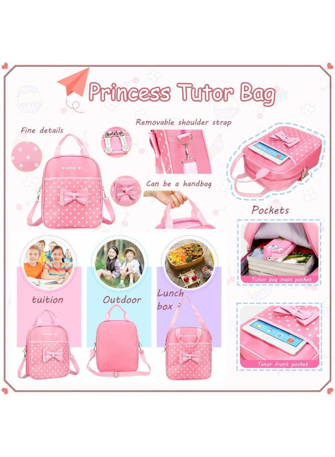 VIDOSCLA School Bags for Girls,2Pcs Bowknot Students Backpack,Elementary Princess Bookbag Sets for School - Image 3