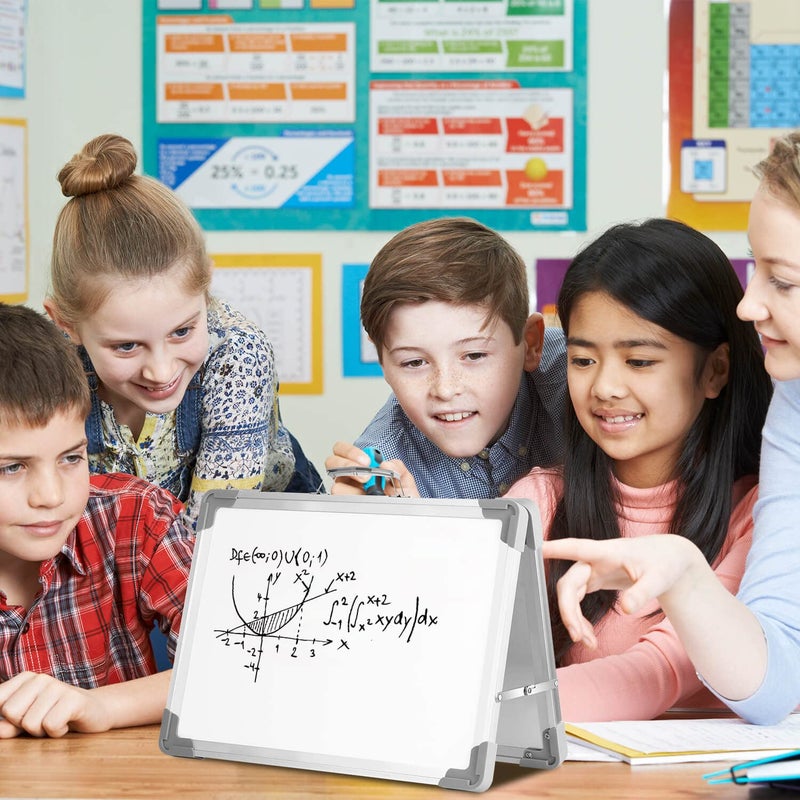 TSJ OFFICE Small Dry Erase White Board - TSJ OFFICE 12" x 16" Mini Easel Desktop Double Sided Whiteboard, Portable Magnetic Board on Table Top with Holder for Drawing, Teacher Instruction, Memo Board - Image 5