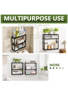 XiuWoo 3 Tier Adjustable Wood Bamboo Home Wall Mounted Storage Rack, Over Toilet Rack, Bathroom Organizer, Bathroom Rack, Storage Organizer Shelf with Towel Bar Shower  - Image 3