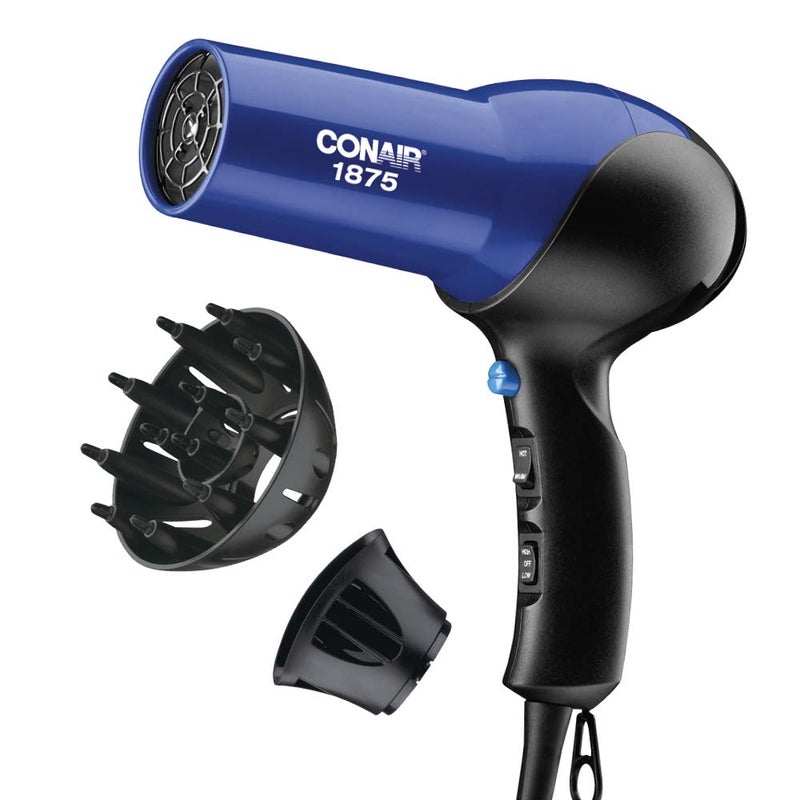 Conair 1875 Watt Turbo Hair Dryer, Blue/Black - Image 1