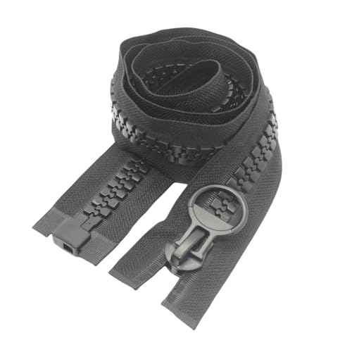 YaHoGa 150cm #20 Super Large Separating Giant Plastic Zippers for Sewing Tents Coats Overcoats Boat Cover Canvas Heavy Duty Huge Resin Zippers (59" Black) - Image 5