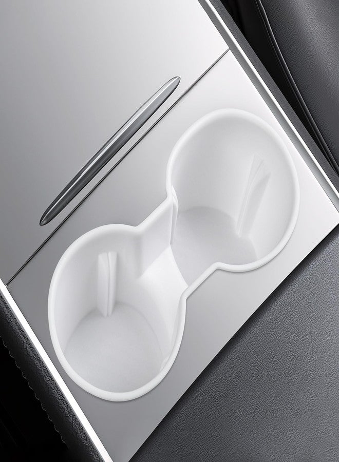 frani Center Console Cup Holder Designed for Tesla Model 3 2021-2023 Model Y 2021-2024,Tesla Interior Center Console Accessories White - Image 1