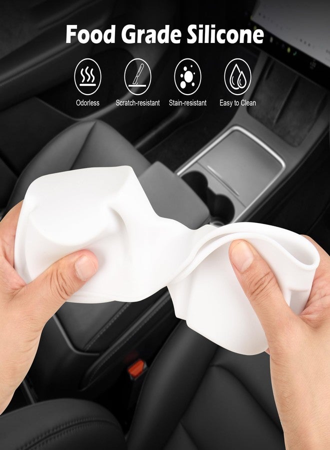 frani Center Console Cup Holder Designed for Tesla Model 3 2021-2023 Model Y 2021-2024,Tesla Interior Center Console Accessories White - Image 4