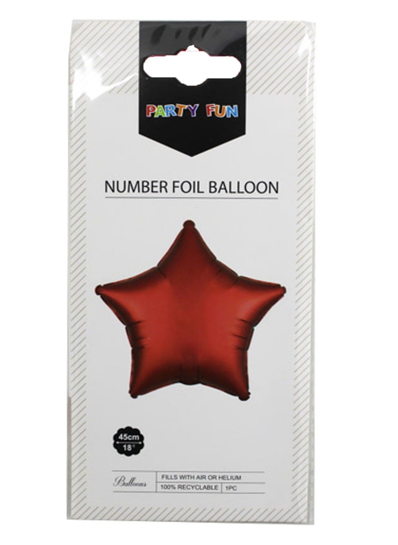 بارتي فن بالون رقائق معدنية نجمة 18 بوصة 1 قطعة / بطاقة - Image 2