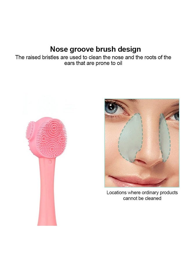 SYGA Face Cleasing Brush Silicone Face Scrubber Exfoliating Wash Brush Dual Face With Flexible Spatula Nose Cleaning Cream Applicator Mask Collector Great for Face Clean Care and Make Up- Pink - pzsku/ZDAC7FE6869B25FAE925DZ/45/_/1738306470/b33f7d0c-816a-4f33-a10c-32eef5440921