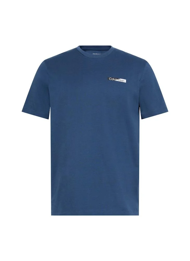 Calvin Klein Dark Denim Split Graphic Logo T-Shirt for Men | Best Price UAE