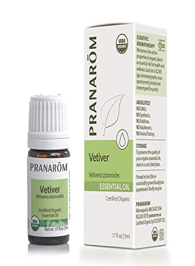 PRANAROM Vetiver Essential Oil (5Ml) 100% Pure Natural Therapeutic Grade Essential Oil For Diffusing, Skincare, And Wellness | Usda And Ecocert Certified Organic - Image 1