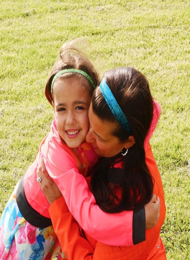 Sweaty Bands Womens Girls Headband - Non-Slip Velvet-Lined Fitness Sparkle Hairband - Viva Diva Turquoise 1-Inch - Image 3