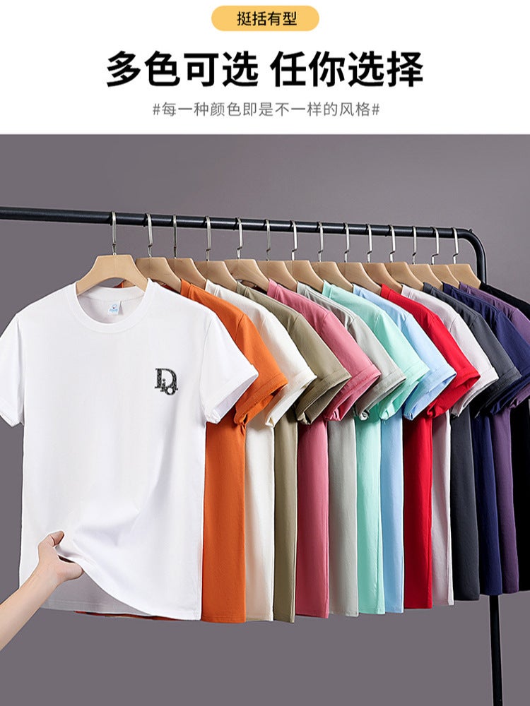 Solona Cool Short-Sleeved T-Shirt Men'S Heavy Cotton T-Shirt Bottoming Shirt Casual Men'S Top Loose Letter Half-Sleeve - Image 3