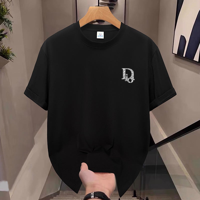 Solona Cool Short-Sleeved T-Shirt Men'S Heavy Cotton T-Shirt Bottoming Shirt Casual Men'S Top Loose Letter Half-Sleeve - Image 1