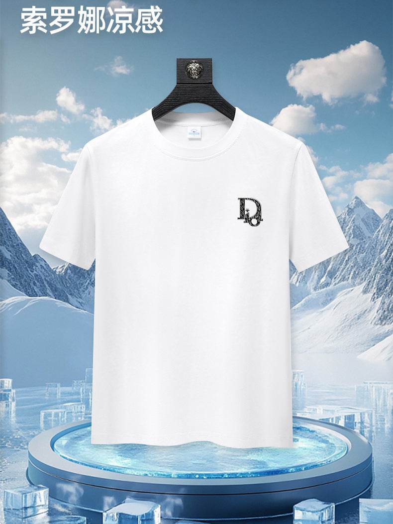 Solona Cool Short-Sleeved T-Shirt Men'S Heavy Cotton T-Shirt Bottoming Shirt Casual Men'S Top Loose Letter Half-Sleeve - Image 2