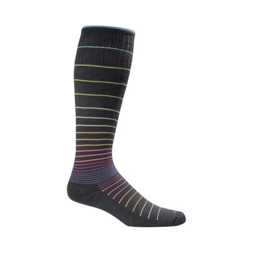 Sockwell Women's Circulator Moderate Graduated Compression Sock, Black Stripe - S/M - Image 3