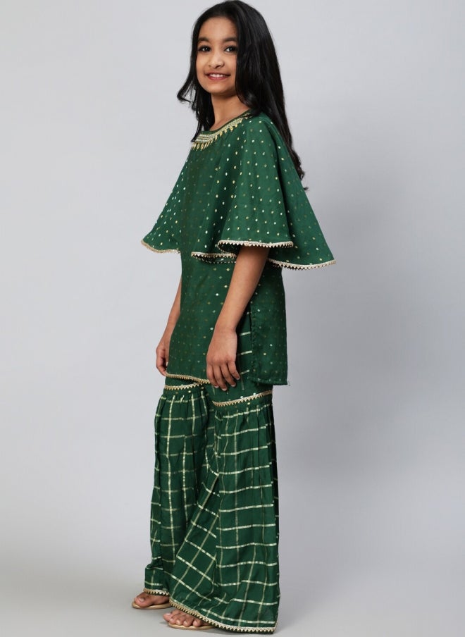 AKS Green 3-Piece Kurta Set for Girls - Image 5