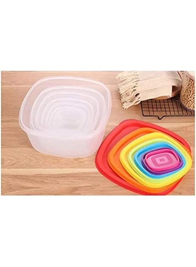 SAQOWARE Alsaqer 7 Pcs Plastic Food Container | Kitchen Storage Containers | Pantry Kitchen Organizer Containers with Lids Perfect for Cereal, Flour or Sugar Storage Air Tight, Freezer Safe, BPA-Transparent - Image 3