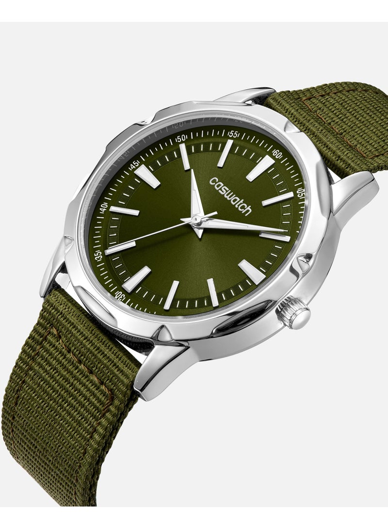Men's Watch with a Green Fabric Strap - Image 2