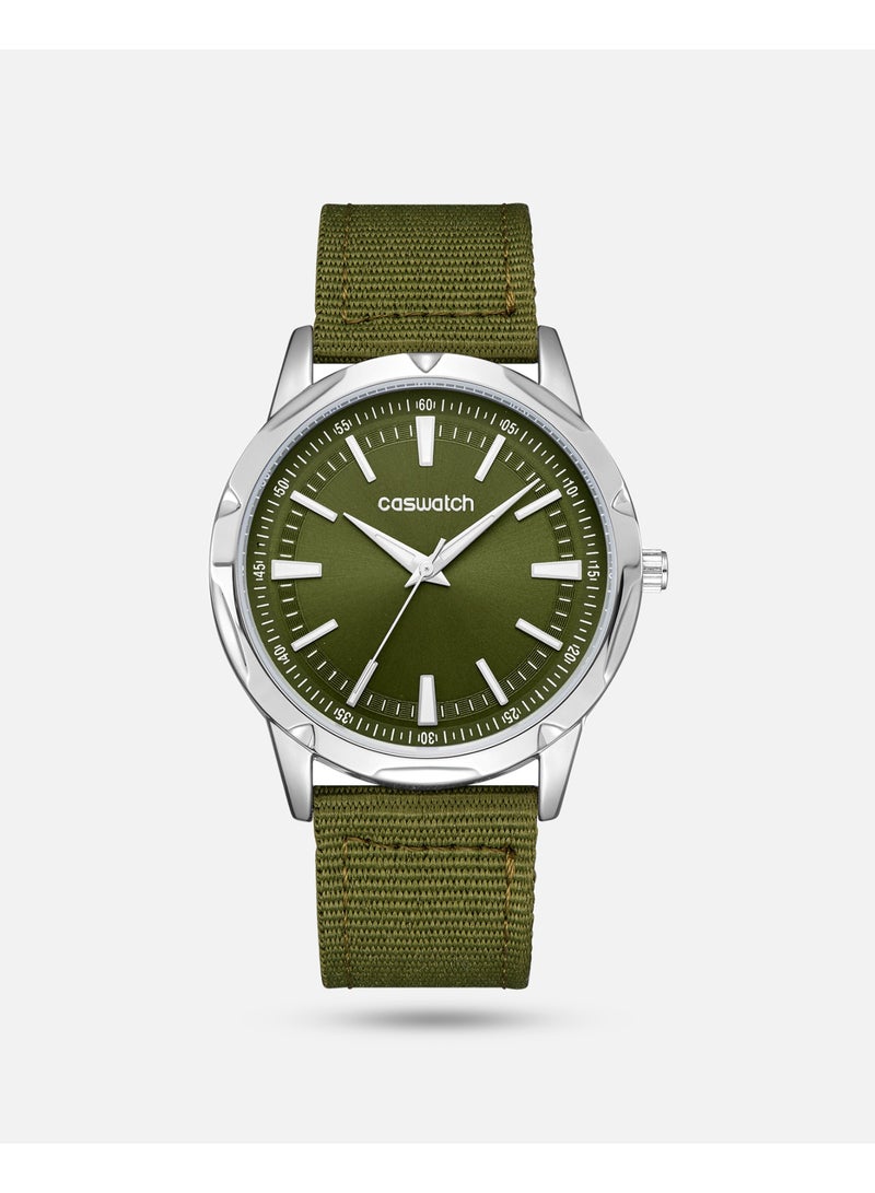Men's Watch with a Green Fabric Strap - Image 1