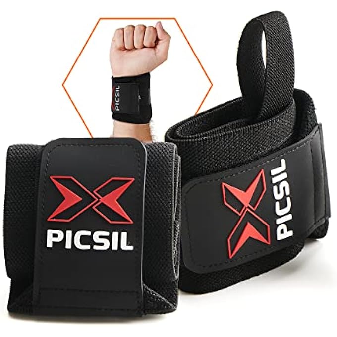 PICSIL Cross Training Wrist Wraps, Strong Wrist Support With Thumb Loop, Flexible Wrap Made Of Stretch Cotton, Ideal For Weightlifting, Boxing, Workout, For Men And Women - Image 1