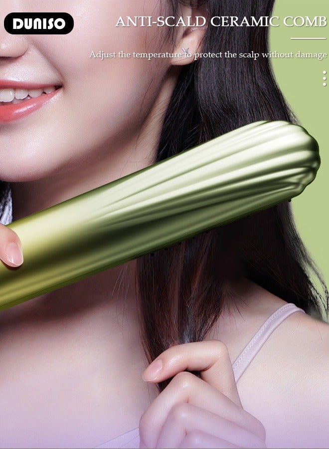 DUNISO Cordless Ion Hair Straightener, Portable Straightener Brush for Type-c Charging, Eliminate Static Electricity Hair Straightener Comb, Lightweight Anti-Scald Straightener with 3 Temp Settings for Travel, Home, Business - Image 3