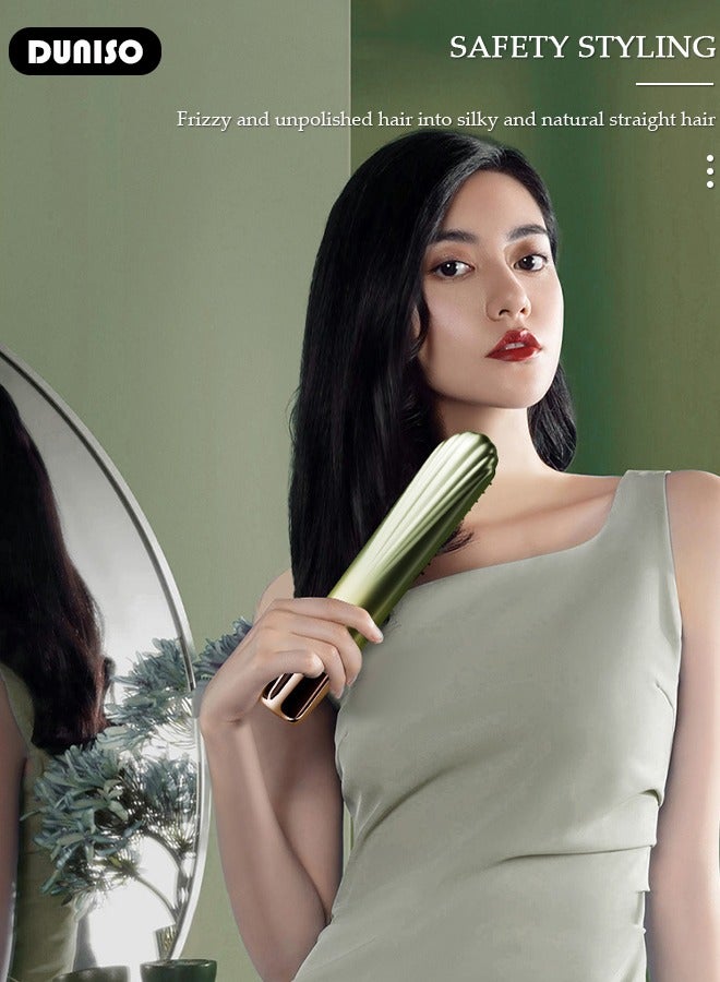 DUNISO Cordless Ion Hair Straightener, Portable Straightener Brush for Type-c Charging, Eliminate Static Electricity Hair Straightener Comb, Lightweight Anti-Scald Straightener with 3 Temp Settings for Travel, Home, Business - Image 5