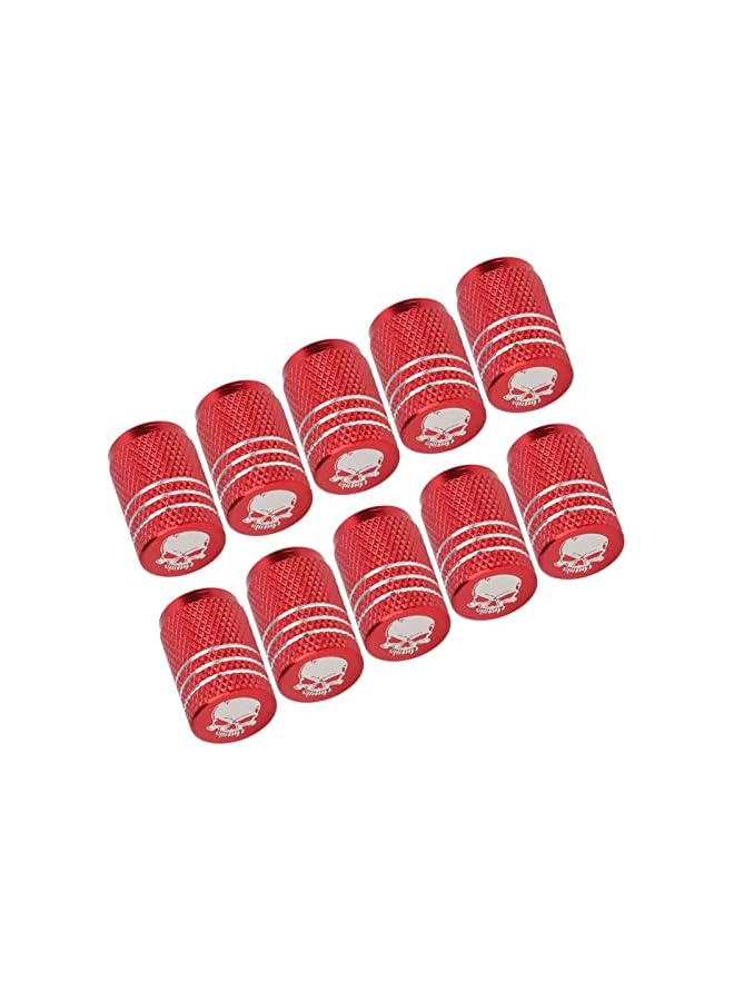 S-TOP Skull Pattern Car Wheel Tire Valve Stem Caps, Zinc Alloy, Red, Leakage Prevention, Universal Fit for Cars SUVs Trucks Motorcycles - Image 3