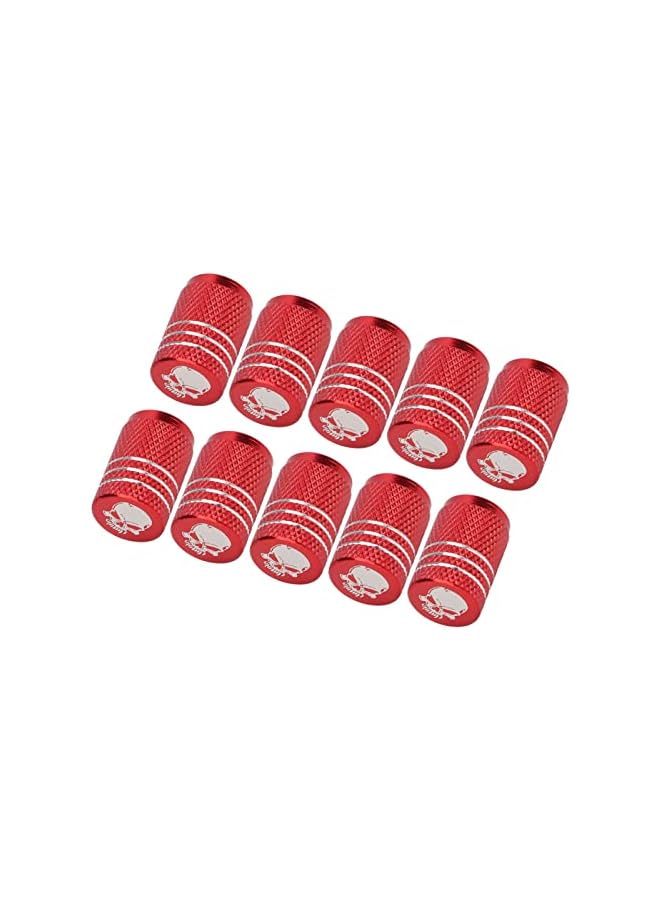 S-TOP Skull Pattern Car Wheel Tire Valve Stem Caps, Zinc Alloy, Red, Leakage Prevention, Universal Fit for Cars SUVs Trucks Motorcycles - Image 2