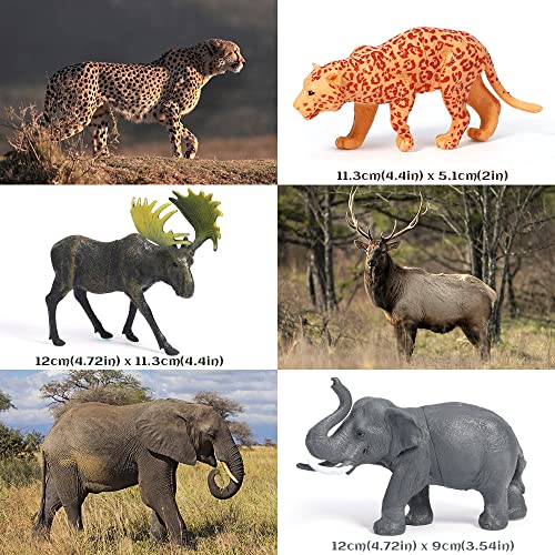 FRUSE Safari Animals Figures Toys, 12PCS Wild Zoo Figurines, Realistic African Jungle Playset With Panda, Lion, Elephant, Educational Learning Toys for Toddlers Kids 3-5 - Image 3