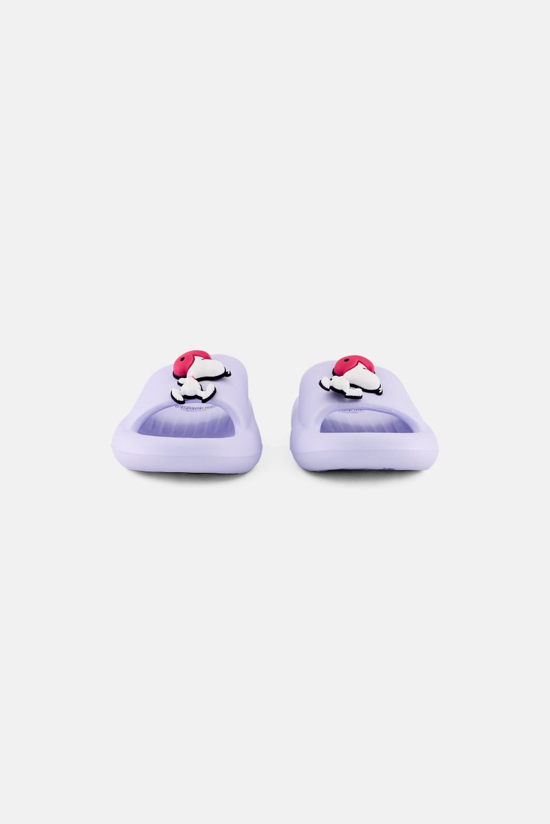 Peanuts Toddlers Girl Slip on Slides, Lavender - Image 2