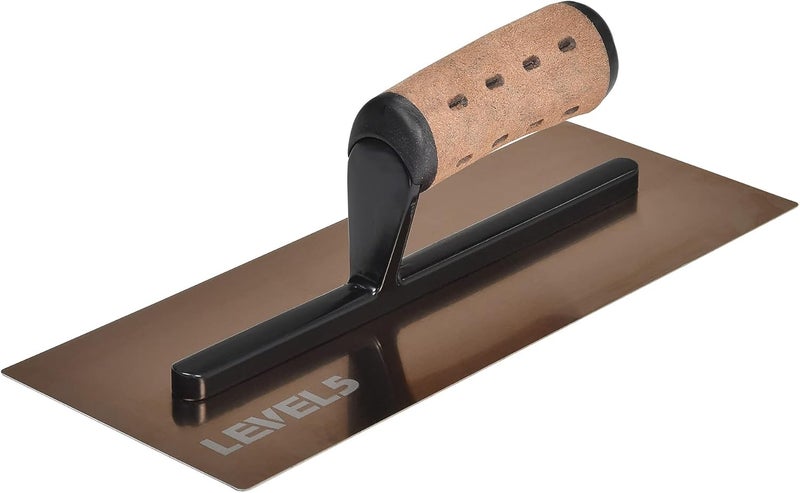 Level-5 12" x 4.75" 0.7 MM Flat Drywall Trowel | Triple-Hardened Stainless Steel, High-Impact Handle | Sheetrock Gyprock Wall-Board Plasterboard | 4-961 - Image 1