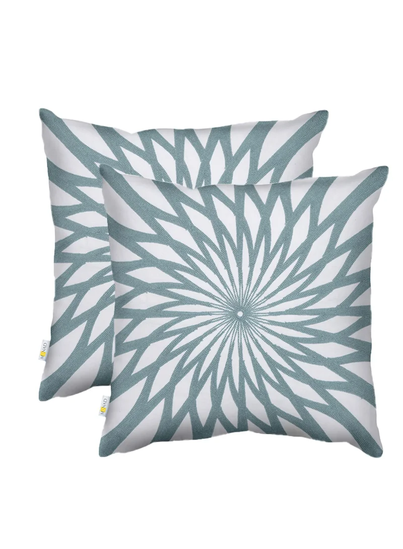 Donetella 2 Piece Embroidered Cushion Cover (45X45 cm) without filler Grey
