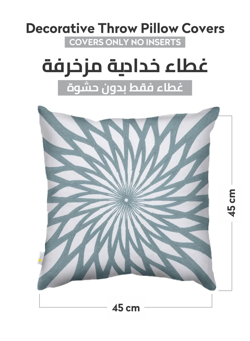 Donetella 2 Piece Embroidered Cushion Cover (45X45 cm) without filler Grey