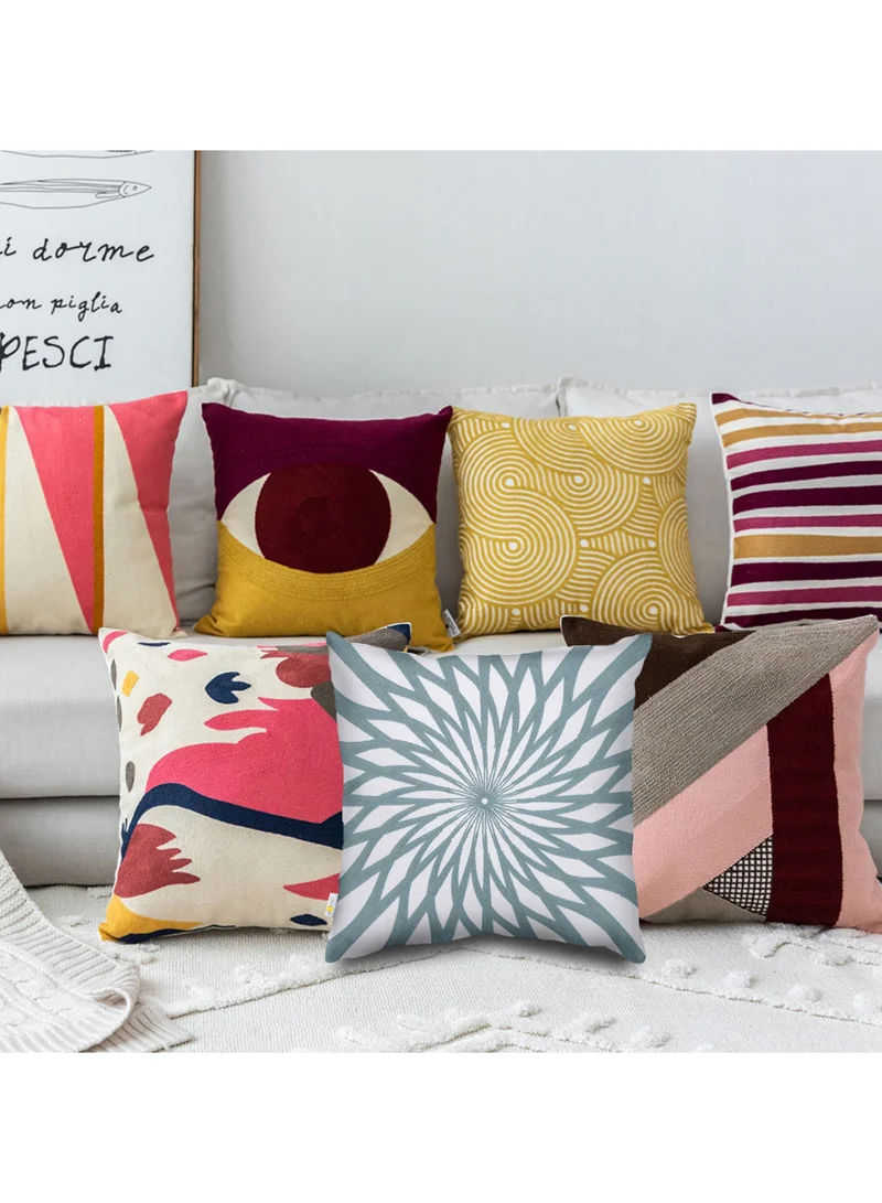 Donetella 2 Piece Embroidered Cushion Cover (45X45 cm) without filler Grey