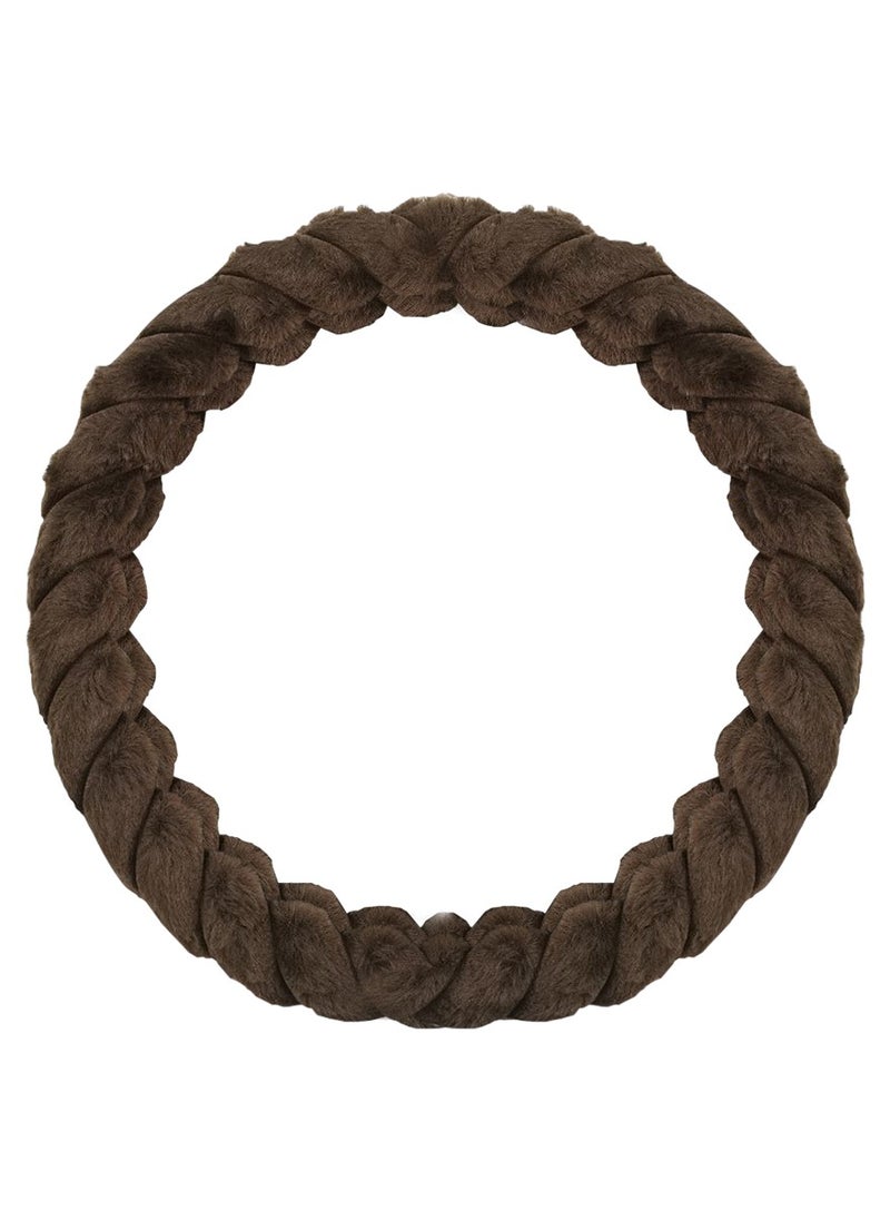 Agc - AGC Steering Wheel Cover for Cars, SUVs, and Trucks – Anti-Slip, Heat-Resistant, Soft Fabric, All-Season Protection for Round Steering Wheels 38cm ST-10184 Brown - Image 1