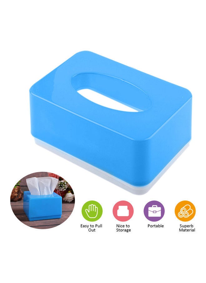 NIBEMINENT Portable Tissue Paper Storage Box Blue 11.5x7.5x11.5cm  - Image 2