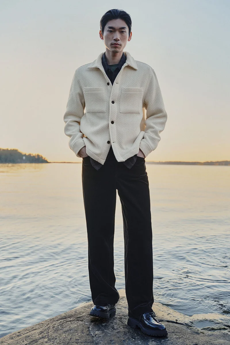 H&M Regular Fit Waffled Overshirt