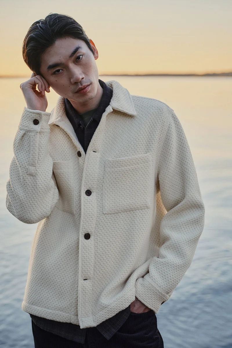 H&M Regular Fit Waffled Overshirt