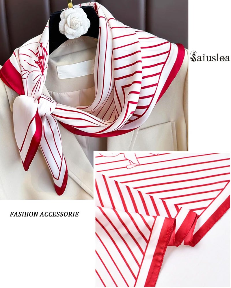 Saiusloa Neck Scarf For Womens Silky Head Scarves Hair Bandanas Square Scarf Fashion Accessories lightweight 27.5 * 27.5inch-32 - Image 4
