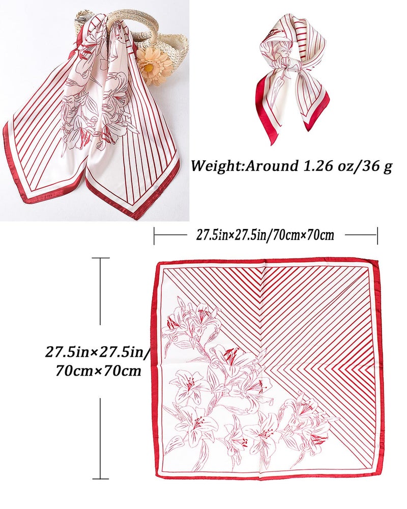 Saiusloa Neck Scarf For Womens Silky Head Scarves Hair Bandanas Square Scarf Fashion Accessories lightweight 27.5 * 27.5inch-32 - Image 3
