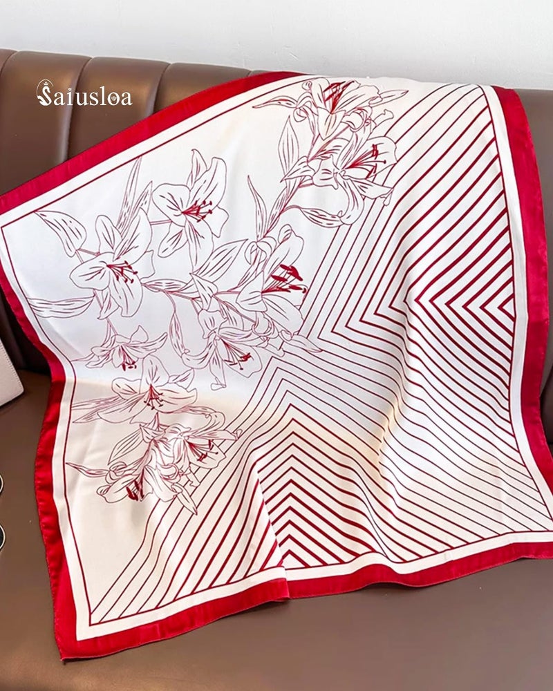 Saiusloa Neck Scarf For Womens Silky Head Scarves Hair Bandanas Square Scarf Fashion Accessories lightweight 27.5 * 27.5inch-32 - Image 2